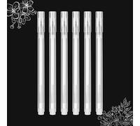 SMOOTHERPRO Penna gel bianca, Confezione da 6 penne bianche Punta fine da 0,8 mm Penne per schizzi bianche con evidenziazione per carte nere scure Disegno artistico Design Scrapbooking (S080-6)