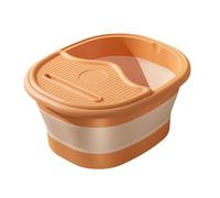 SmoothGain Foot Bathtub Pieghevole Vasca Da Bagno Pediluvi con Coperchio E Rulli Massaggianti Secchio per Pesca E Lavaggio Adatto a Soggiorni Bagni Viaggi Casa, Orangina