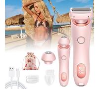 SmoothShave Razor 2.0, Women'S Double Head Shaver, 2 In 1 Electric Portable Trimmer for Smooth Skin (Pink)
