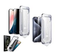 Smoothshield 2 Packs - Tempered Glass Screen Protector with Anti-Scratch Anti-Fingerprint Privacy & Auto Dust-Free Install, For iphone 12 13 14 15 16 pro screen protector (Privacy+HD Clear,16)