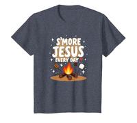 S'More Jesus Every Day - Ispirazione Cristiana del falò Maglietta, Bambini, Pervinca, 10 Anni