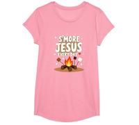 S'More Jesus Every Day - Ispirazione Cristiana del falò Maglietta, Ragazze, Rosa, XS