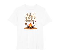 S'More Jesus Every Day - Ispirazione Cristiana del falò Maglietta, Uomo Taglie Grandi, Bianco, 4X Tall