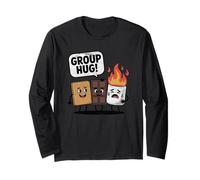 S'mores Group Hug Marshmallow Camping Trip Tee Maglia a Manica