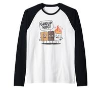 S'mores Group Hug Marshmallow Camping Trip Tee Maglia con Maniche Raglan