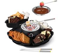 Smores Maker - Teglia elettrica da tavolo per marshmallow da interni, senza fiamma, con controllo della temperatura, 4 vassoi staccabili, 4 forchette e 1 ciotola riscaldata, idea regalo per