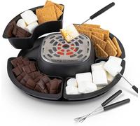 Smores Maker - Teglia elettrica da tavolo per marshmallow senza fiamma, 4 vassoi staccabili e 4 forchette da arrosto, set regalo e idea per appuntamenti notturni, forniture per film e regalo di