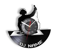 Smotly Orologio da parete in vinile, orologio analogico da 30,5 cm, orologio silenzioso in stile hip-hop adatto per la decorazione della stanza del ragazzo (senza luci/regalo: gancio+sacchetto regalo)