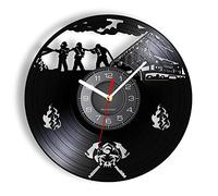 Smotly Orologio da parete in vinile, orologio analogico da 30,5 cm, progettato per i vigili del fuoco per spegnere gli incendi, un regalo per ricordare alle persone di prendersi cura dell'ambiente