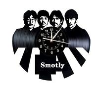 Smotly Orologio da Parete in Vinile, orologio da parete retrò a tema Beatles, regalo orologio da parete digitale per la decorazione della casa dell'artista fatto a mano. (Gancio regalo)