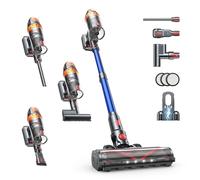 SMOTURE VAC03 Aspirapolvere Senza Fili, 600W/45 KPa/60 Mins Scopa Elettrica Senza Fili Potente, Spazzola per Materassi e Ricarica a Parete per Pavimenti Tappeti Peli di Animalili