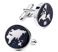 Smoxedo Camicia Studs, Gemelli francesi da uomo for unghie New Blue World Figure Modeling lavoro Spot Earth
