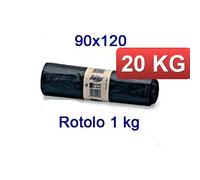 20kg KILOSAC Sacchetti sacchi immondizia spazzatura rifiuti buste NERA 90x120cm