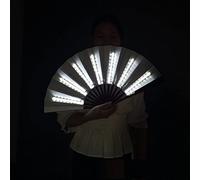 SmPinnaA Ventilatore pieghevole LED Fan Stage Performance Show incandescente Light Up Festa di compleanno regalo di nozze Home Decor Night Club Puntelli fluorescenti fan