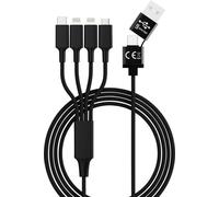 HYDRA ELITE-L BK - Cavo di ricarica, USB-A/-C -> micro USB, USB-C & 2x Lightning, n
