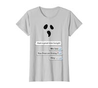 SMS Chat ghosting Divertente Halloween Conversazione Fantasma Maglietta, Donna, Argento, 3XL