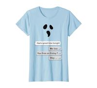 SMS Chat ghosting Divertente Halloween Conversazione Fantasma Maglietta, Donna, Celeste, S