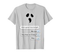 SMS Chat ghosting Divertente Halloween Conversazione Fantasma Maglietta, Uomo, Argento, M
