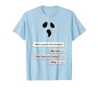 SMS Chat ghosting Divertente Halloween Conversazione Fantasma Maglietta, Uomo, Celeste, S