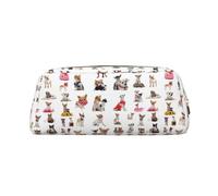 SMSJTMWHN Astuccio in pelle carino Chihuahua Pug modello stampa astuccio borsa spaziosa ed elegante astuccio con cerniera astuccio per matite uso ufficio