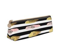 SMSJTMWHN Astuccio in pelle con stampa triangolare a righe Don'T Kill My Vibe, per penne, cosmetici, cancelleria da scrivania, organizer per ufficio, donne e uomini