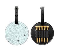 SMSJTMWHN Borsa organizer per tee da golf in pelle di lusso con stampa chimica e porta palline, per riporre tee, palline da golf, segnapunti e matita.