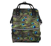 SMSJTMWHN Borsa per pannolini per mummia zaino fresco pavone borse per pannolini casual borse a tracolla da viaggio escursionismo pacchetto all'aperto borsa infermieristica