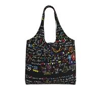 SMSJTMWHN Borsa tote da cucina, riutilizzabile, borsa a tracolla in tela con formula matematica, borsa a tracolla riutilizzabile estetica per palestra, viaggi, lavoro