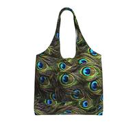 SMSJTMWHN Borsa tote da cucina riutilizzabile borse della spesa fresco pavone tela tote bag estetica riutilizzabile borsa a tracolla per palestra, viaggi, lavoro