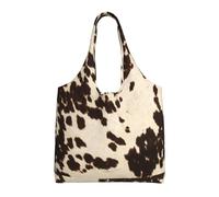 SMSJTMWHN Borsa tote da cucina riutilizzabile borse della spesa marrone in tela di vacchetta borsa a tracolla estetica riutilizzabile per palestra, viaggi, lavoro