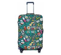 SMSJTMWHN Copertura per bagagli a tema scienza dei cartoni animati, elastica, lavabile, elasticizzata, antigraffio, estetica carina, nero, Medium