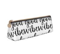 SMSJTMWHN Good Vibes - Astuccio in pelle con stampa triangolare, portapenne, cosmetici, cancelleria, organizer per ufficio, donne e uomini