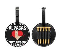 SMSJTMWHN I Love Alpacas Print Luxury Leather Golf Tee Organizer Bag & Ball Holder - Conserva Tee, Palline da golf, Scorecard e Matita.