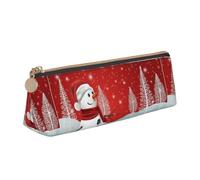 SMSJTMWHN Merry Christmas Day Stampa Triangolo Astuccio In Pelle Penna Sacchetto Cosmetici Borse Scrivania Cancelleria Organizer Box Holder Per Ufficio Donne Uomini