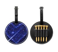 SMSJTMWHN Shooting Star Heart Print Luxury Leather Golf Tee Organizer Bag & Ball Holder - Conserva Tee, palline da golf, segnapunti e matita.