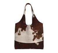 SMSJTMWHN Tote Bag Cucina Riutilizzabile Borse della spesa Rosso Marrone Pelle di Vacchetta Tote Bag Estetica Riutilizzabile Borsa a Tracolla Per Palestra, Viaggi, Lavoro