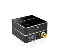 SMSL PO100 2024 XU316 Convertitore da Digitale a Analogico Audio, Decoder MQA USB a Toslink Coassiale/Ottico Audio Adapter, Adattatore Mini USB a Coassiale per Telefono/PC/Rilevatore/Streamer (Nero)