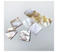 SMTCM 100 perline di madreperla bianca naturale, conchiglia d'acqua dolce, fiocchi di conchiglia, quadrati, piatti, per mosaico, madreperla, sfusi per fai da te, decorazioni per la casa (20 x 20 mm)