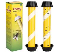 smtfcty 2 trappole per mosche per interni ed esterni, grandi trappole per mosche della frutta, per appoggiare e appendere, trappola per zanzare, con strisce adesive