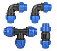 Smtfcty 4 Raccordi per Tubi in PE, 90° e T, Tubo Dritto per Acqua, Raccordo PVC 25 mm, per Installazioni Interne ed Esterne