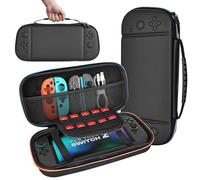 smtfcty Hard Case for Nintendo Switch 2 2025Portable Travel Carry Case with 10 Game Card Slots, Protective PU Shell Carrying Pouch for Switch 2 Console & Accessories, Black