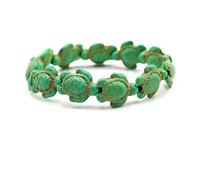 SMTSEC Bracciale con Perline Tartaruga Bracciale Elasticizzato con Tartaruga Verde Bracciale di Amicizia a Tema Marino Bohémien per Donna Uomo Bracciale da Spiaggia in Pietra Naturale per Ragazze