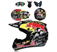 SMTSEC Casco Moto per Ragazzi Casco Motocross Bambini Caschi Cross per Adulti Uomo Casco Moto ATV Casco Integrale Enduro MTB Certificato DOT con Occhiali Maschera Guanti Casco da Discesa,Black/A-XXL