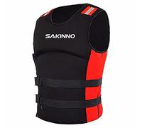 SMTSEC Giubbotto Salvataggio Kayak Neoprene per Adulti, Aiuto al Galleggiamento Gilet da Nuoto Galleggiabilità Giubbotti di Salvataggio per Pesca Nuoto Surf Immersioni Sport Acquatici,Red-XL