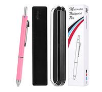 SMTTW Penna multicolore 4 in 1, matita meccanica e penna in metallo nero, rosso e blu, penna multicolore con custodia portatile e penna a sfera ricaricabile, con confezione regalo