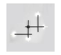 SMTYXS Applique da parete lineare minimalista moderna Lampada decorativa di sfondo for camera letto Soggiorno Sala pranzo Scale Corridoio Sconce Facile da installare(Cool,Black W45cm)
