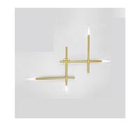 SMTYXS Applique da parete lineare minimalista moderna Lampada decorativa di sfondo for camera letto Soggiorno Sala pranzo Scale Corridoio Sconce Facile da installare(Cool,Golden W45cm)