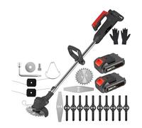 SMTYXS Decespugliatore A Batteria da 24 V con Lama in Metallo, Tagliabordi Telescopico, 2 Batterie da 2000 mAh, Set Tosaerba Elettrico(Black)