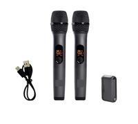 SMTYXS Microfonico Wireless A 2 Canali Con Ricevitore Ricaricabile, Microfono Portatile Senza Fili For Karaoke, Chiesa, Feste, DJ