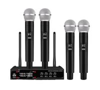 SMTYXS Microfonico Wireless A Canale, Microfono Portatile, Portata 80 M, Adatto For Conferenze, Hosting(VM304 4Channel)